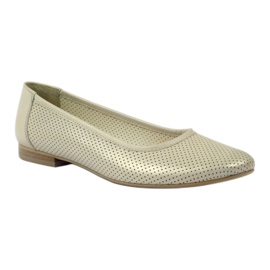 Bailarinas perforadas Angello 336 oro beige 1