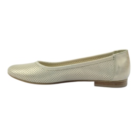 Bailarinas perforadas Angello 336 oro beige 2