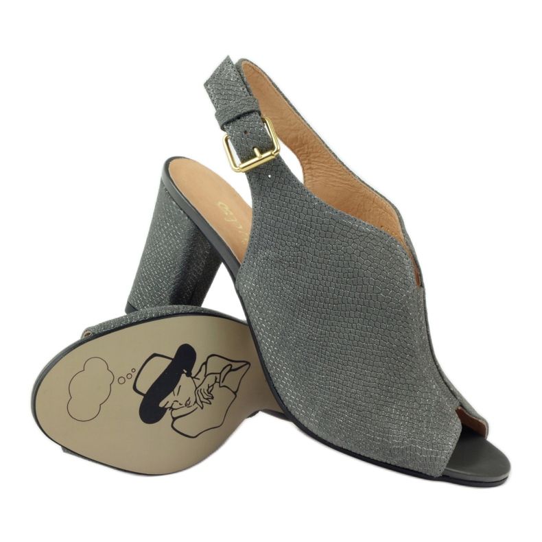Espinto Sandalias de cuero para mujeres 248 Cobra gris 3