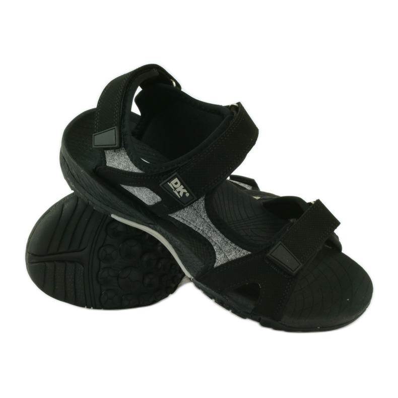 Sandalias velcro EVA claro DK fondo negro gris 3 Sandalias velcro EVA claro DK fondo negro gris 3
