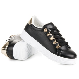Lovery Elegantes zapatillas deportivas negras. negro amarillo 1