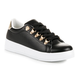 Lovery Elegantes zapatillas deportivas negras. negro amarillo 3