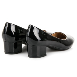 Lovery Salones de charol con tacones bajos negro 4