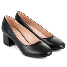 Renda Bombas negras con tacones bajos negro 1