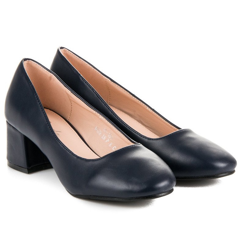 Renda Salón azul marino con tacones bajos 1 Renda Salón azul marino con tacones bajos 1