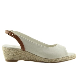 Alpargatas beige beige sobre cuña baja 2