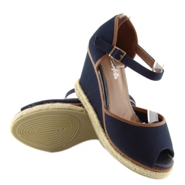 Sandalias cuña AF-74 marino azul marino 2