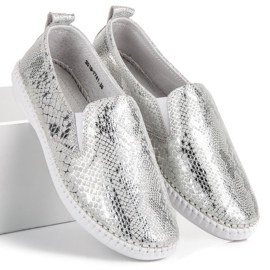 Zapatillas de piel sin cordones VINCEZA gris 5