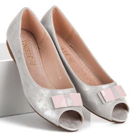 Bailarinas vinceza punta abierta gris 3