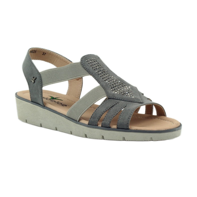 Sandalias súper cómodas con lentejuelas Aloeloe gris 1 Sandalias súper cómodas con lentejuelas Aloeloe gris 1