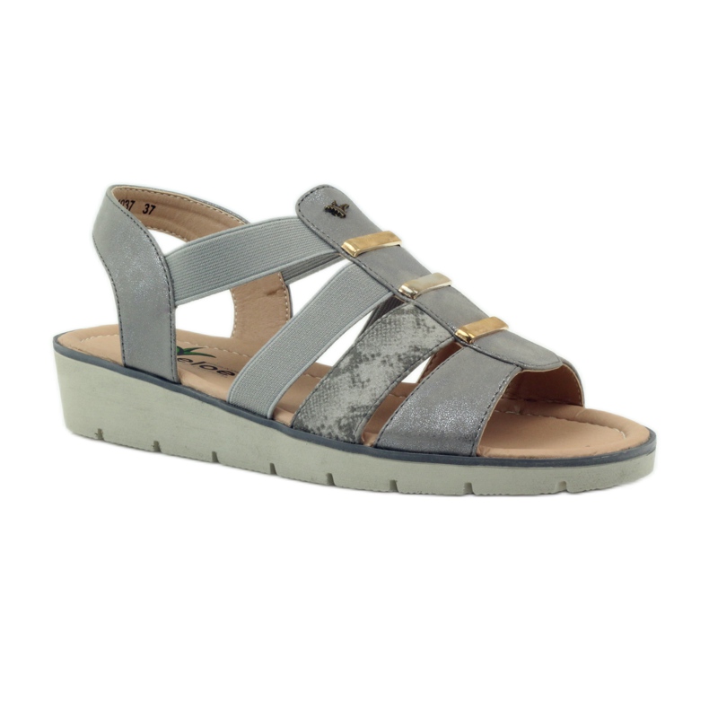 Sandalias Aloeloe súper cómodas gris amarillo 1