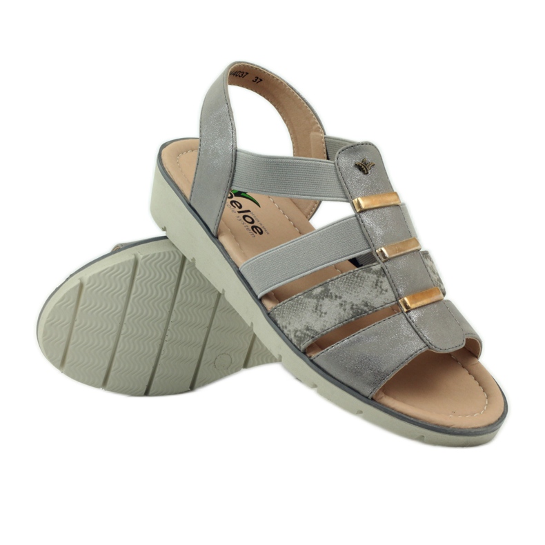 Sandalias Aloeloe súper cómodas gris amarillo 3