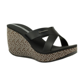 Chanclas mujer cuña Ipanema 82288 negro marrón 1