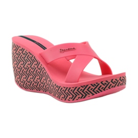 Chanclas mujer cuña Ipanema 82288 negro rosa 1
