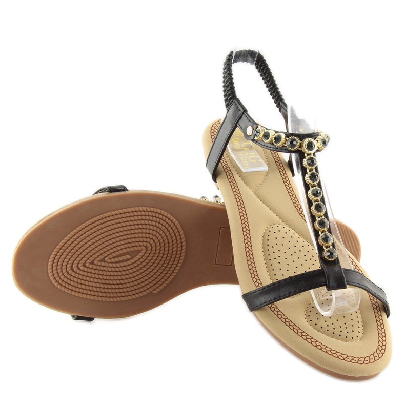 Sandalias negras con circonitas AS10875 Negro 1 Sandalias negras con circonitas AS10875 Negro 1