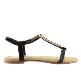 Sandalias negras con circonitas AS10875 Negro 3