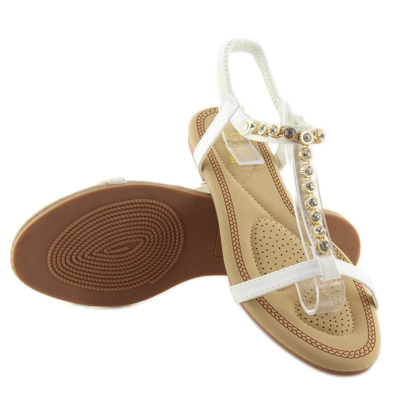 Sandalias con circonita blanca AS10875 Blanco 1