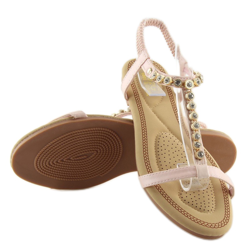 Sandalias con circonita rosa AS10875 Rosa rosado 1