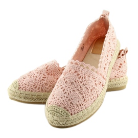 Alpargatas encaje rosa BB11 Pink rosado 2