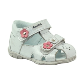 Sandalias de Bartuś para velcro con flores de plata 1 Sandalias de Bartuś para velcro con flores de plata 1