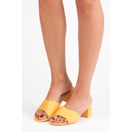 Renda Sandalias tacón ante amarillo 1