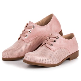 Renda Zapatos con cordones con estilo rosa 2