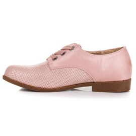 Renda Zapatos con cordones con estilo rosa 1