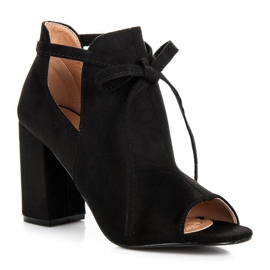 Sandalias vinceza ante cordones negro 5