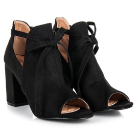 Sandalias vinceza ante cordones negro 4