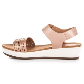 Elegantes sandalias vinceza con velcro rosado 3