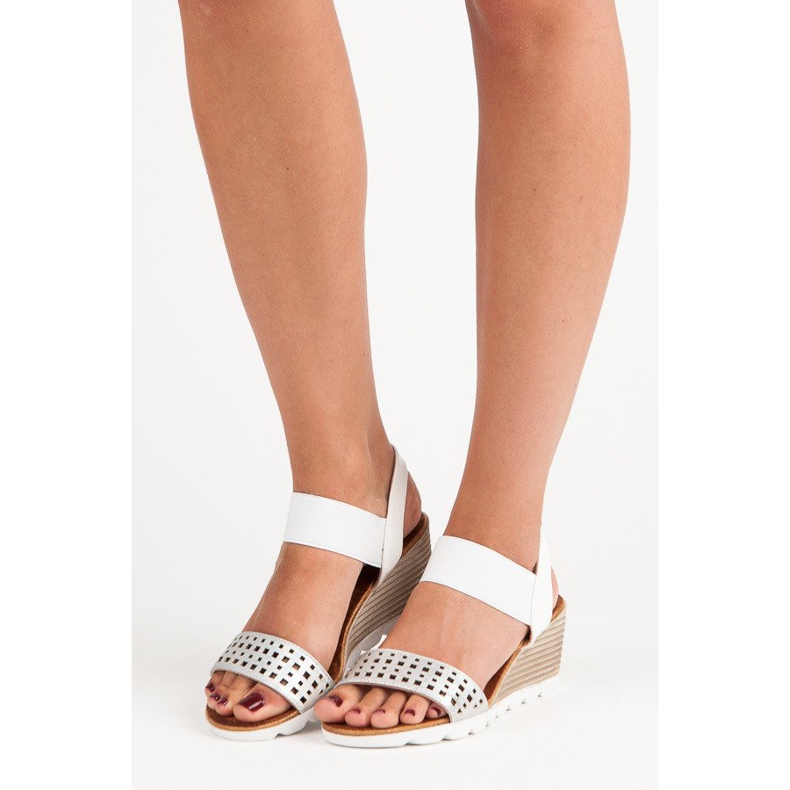 Sandalias con goma vinceza blanco 1