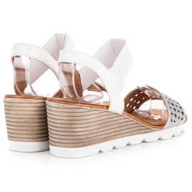 Sandalias con goma vinceza blanco 5