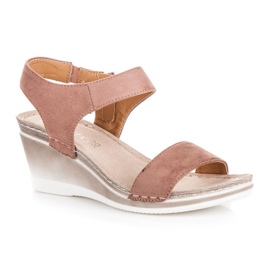 Sandalias cuña ante vinceza rosado 3