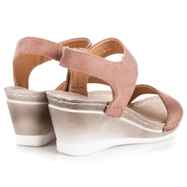 Sandalias cuña ante vinceza rosado 4