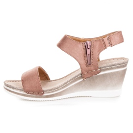 Sandalias cuña ante vinceza rosado 5