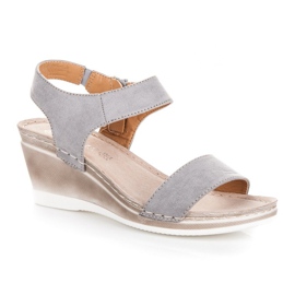 Sandalias cuña ante vinceza gris 3