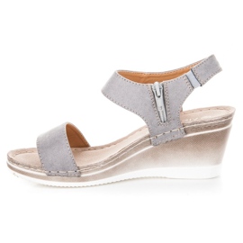Sandalias cuña ante vinceza gris 4