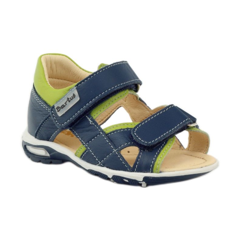 Sandalias velcro Bartuś 137 azul marino verde 1