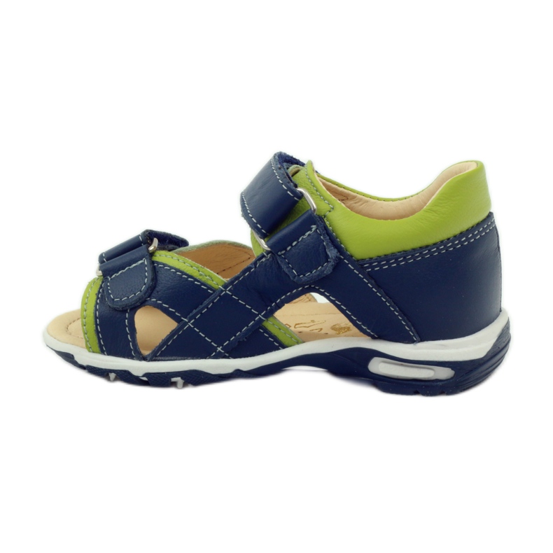 Sandalias velcro Bartuś 137 azul marino verde 2