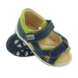 Sandalias velcro Bartuś 137 azul marino verde 3