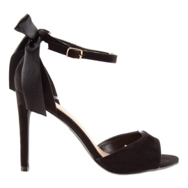 Sandalias negras con tacón alto Z921-7SA-2 negro 7