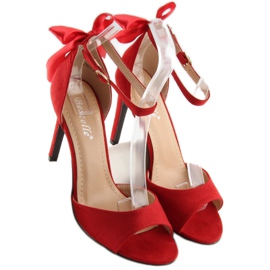 Sandalias rojas con tacón alto Z921-7SA-2 rojo 2