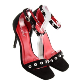 Sandalias negras tacón ZY118 negro 5