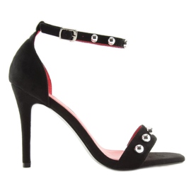 Sandalias negras tacón ZY118 negro 3