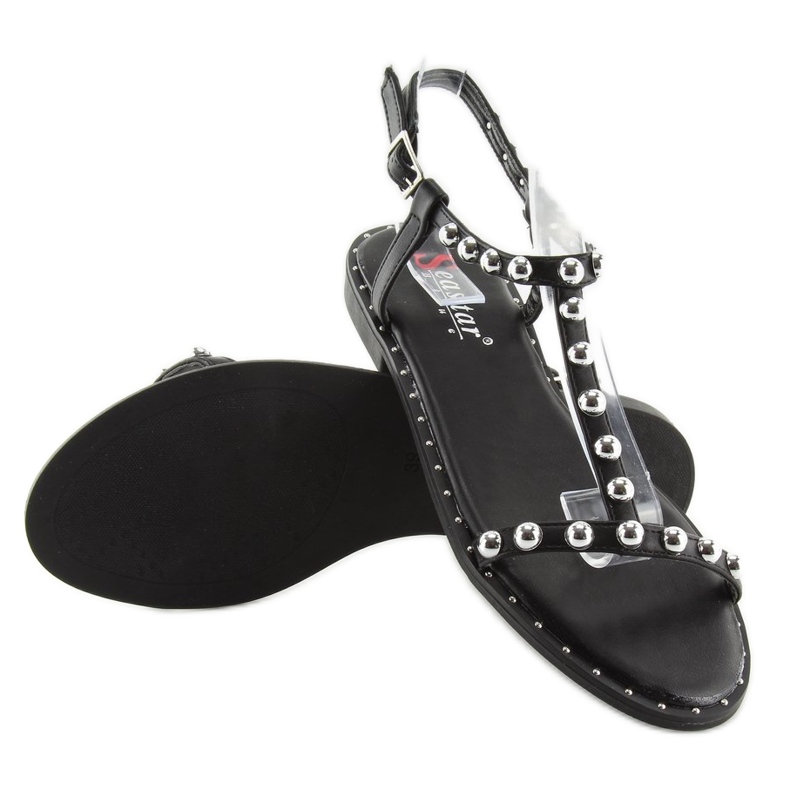 Sandalias con tachuelas negro DD88P negro 2