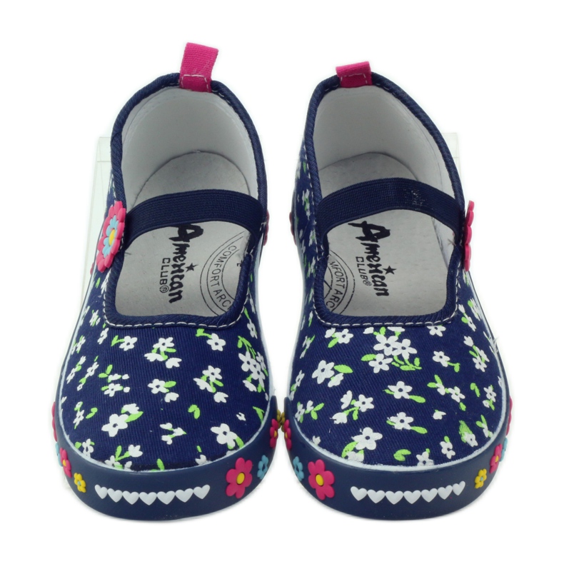 American Club Deportivas americanas con plantilla de piel azul marino 4