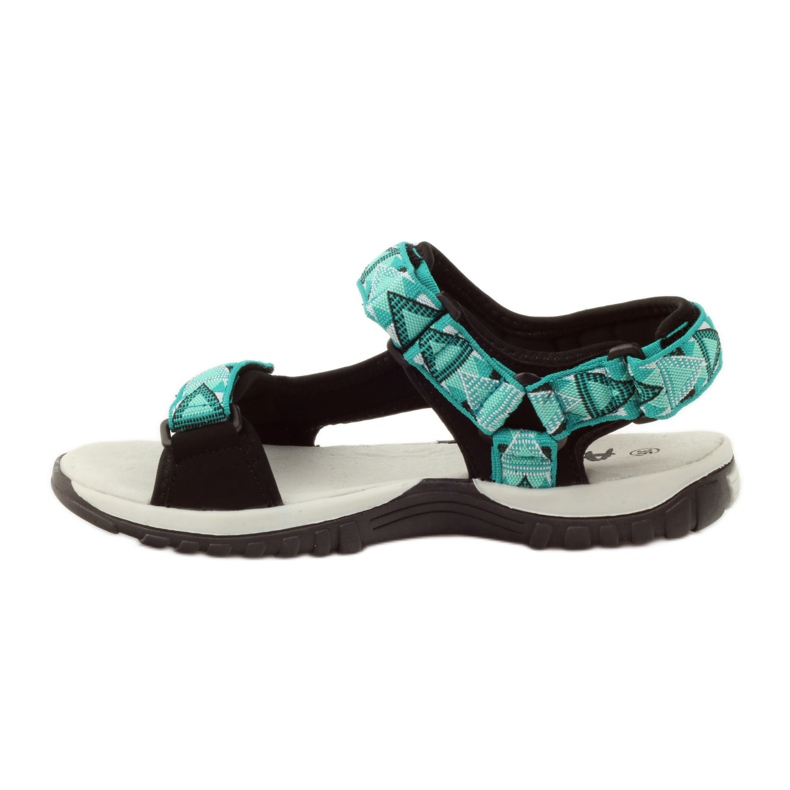 American Club Sandalias con inserción de piel americana 6102 verde negro 2