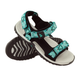 American Club Sandalias con inserción de piel americana 6102 verde negro 3