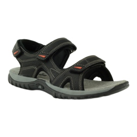 American Club Sandalias con aplicación de piel American 6201 negro 1