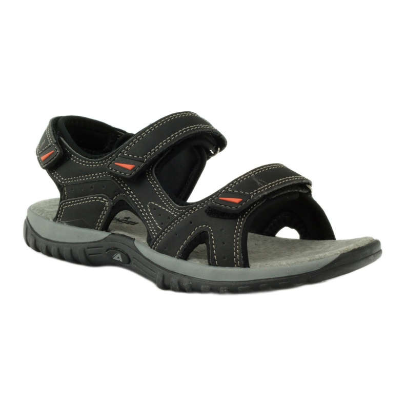 American Club Sandalias con aplicación de piel American 6201 negro 1